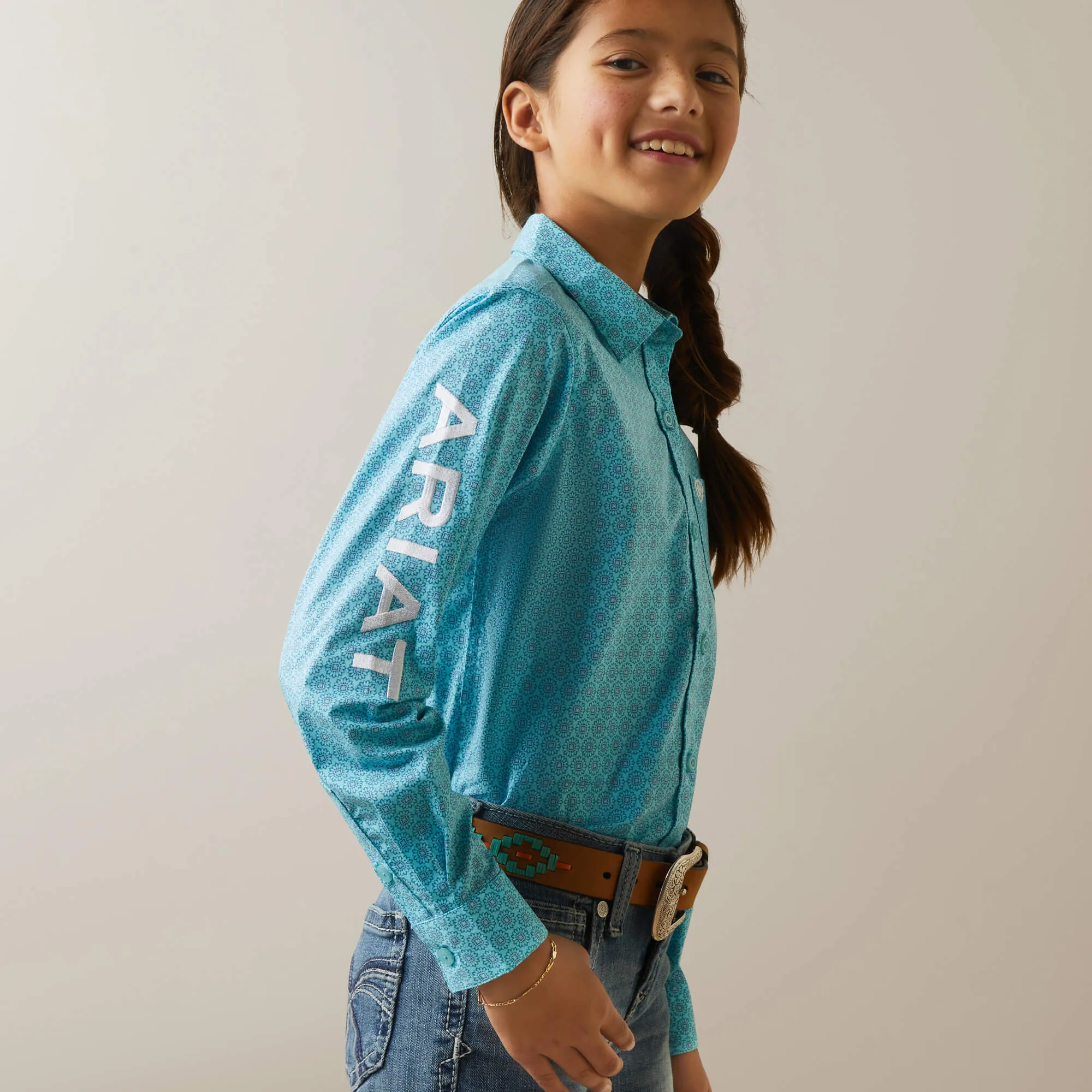 Ariat Girls Team Kirby Logo Long Sleeve Shirt Style 10043457