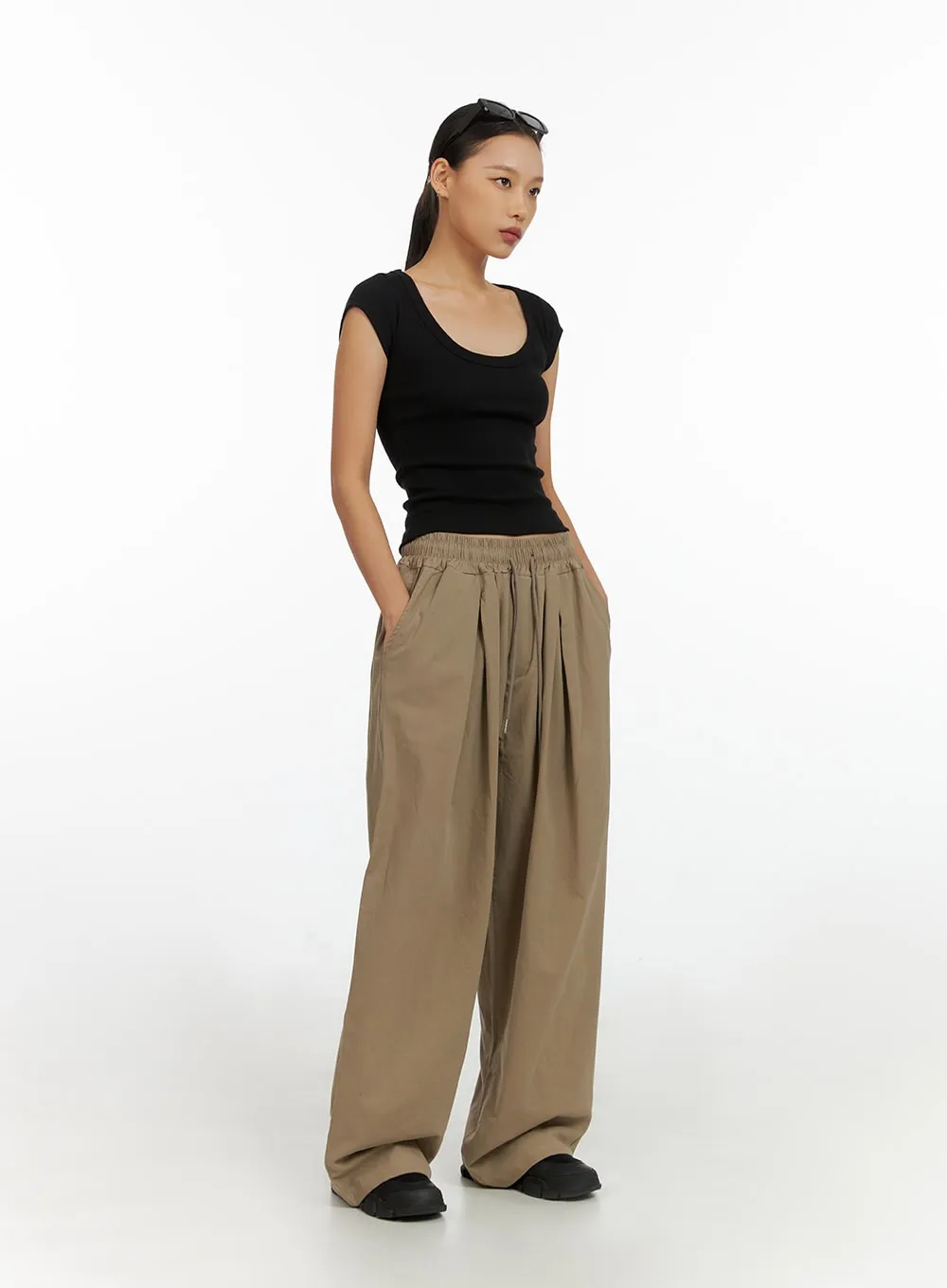 Banded Wide Leg Trousers IL409