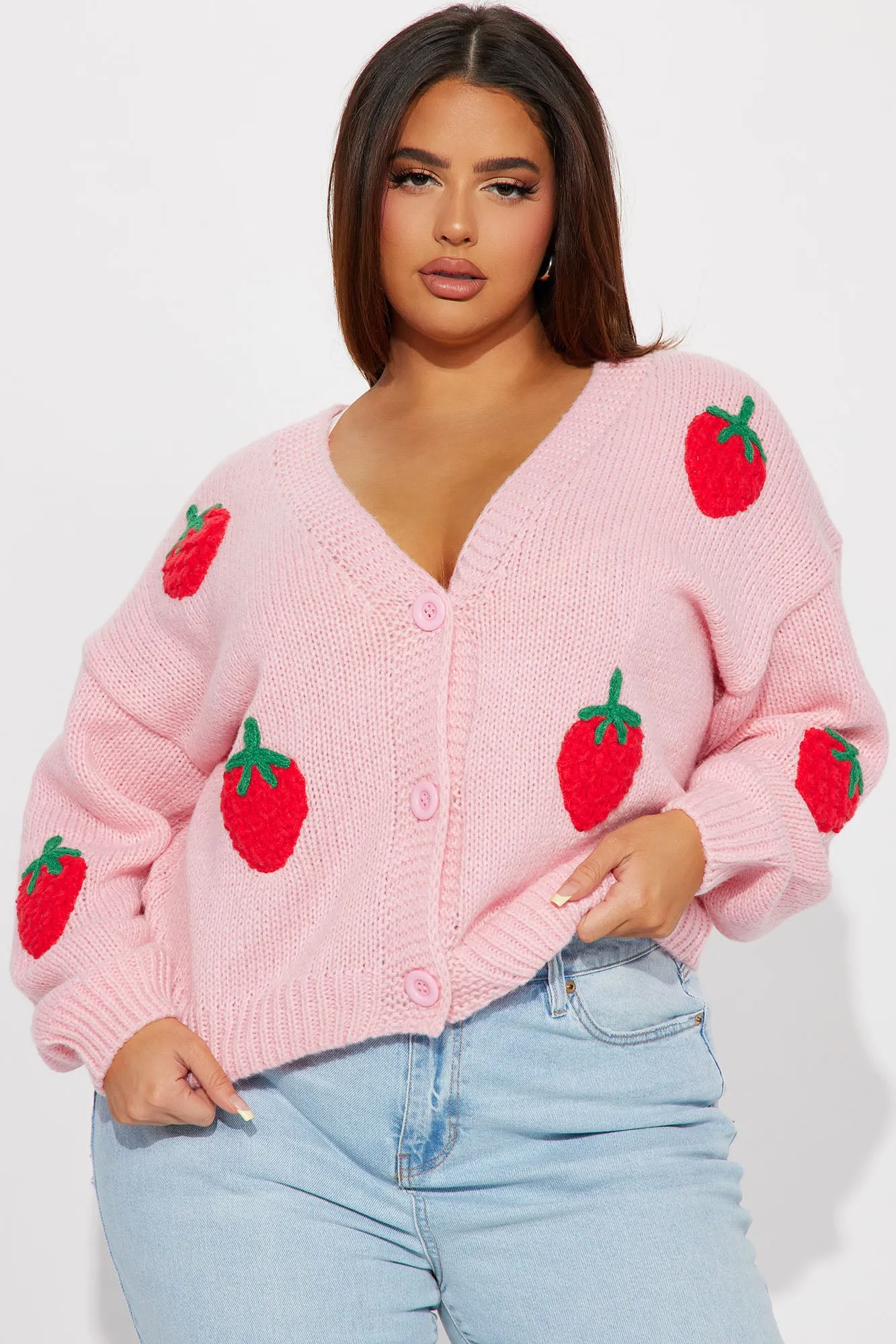 Berry Sweet Strawberry Cardigan - Pink