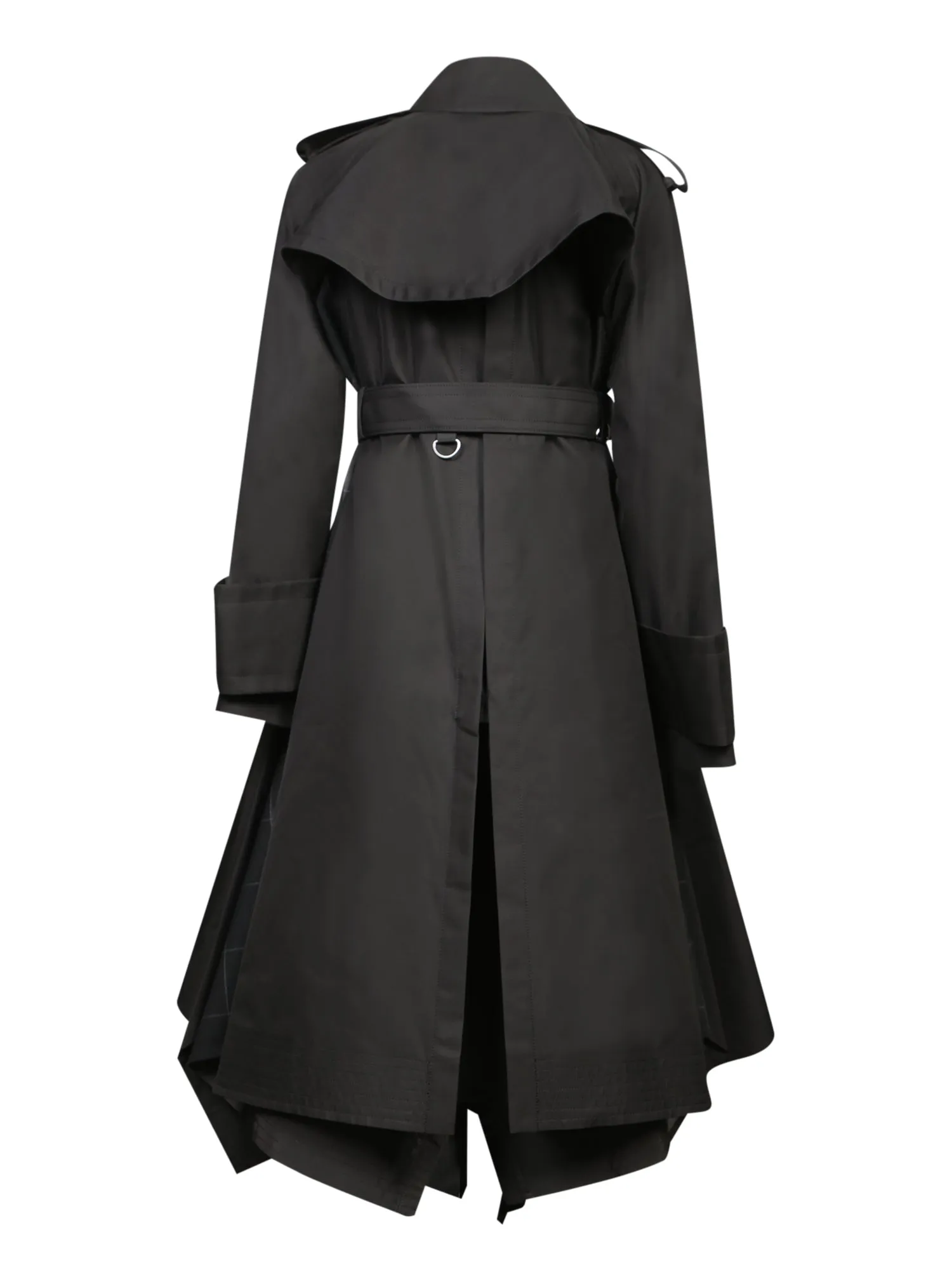 Black Gabardine Long Trench