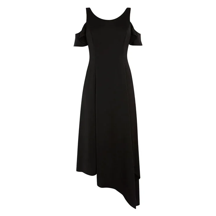 Black Livia Off Shoulder Wrap Dress