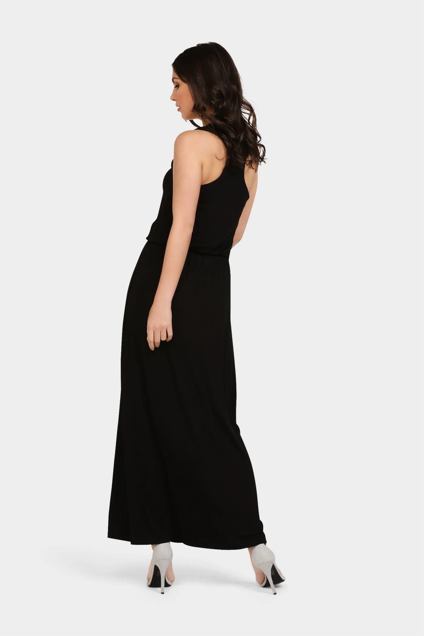 Black Racer Back Maxi Dress