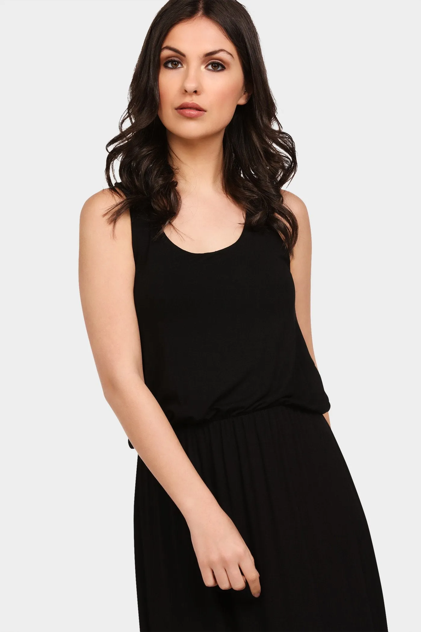 Black Racer Back Maxi Dress