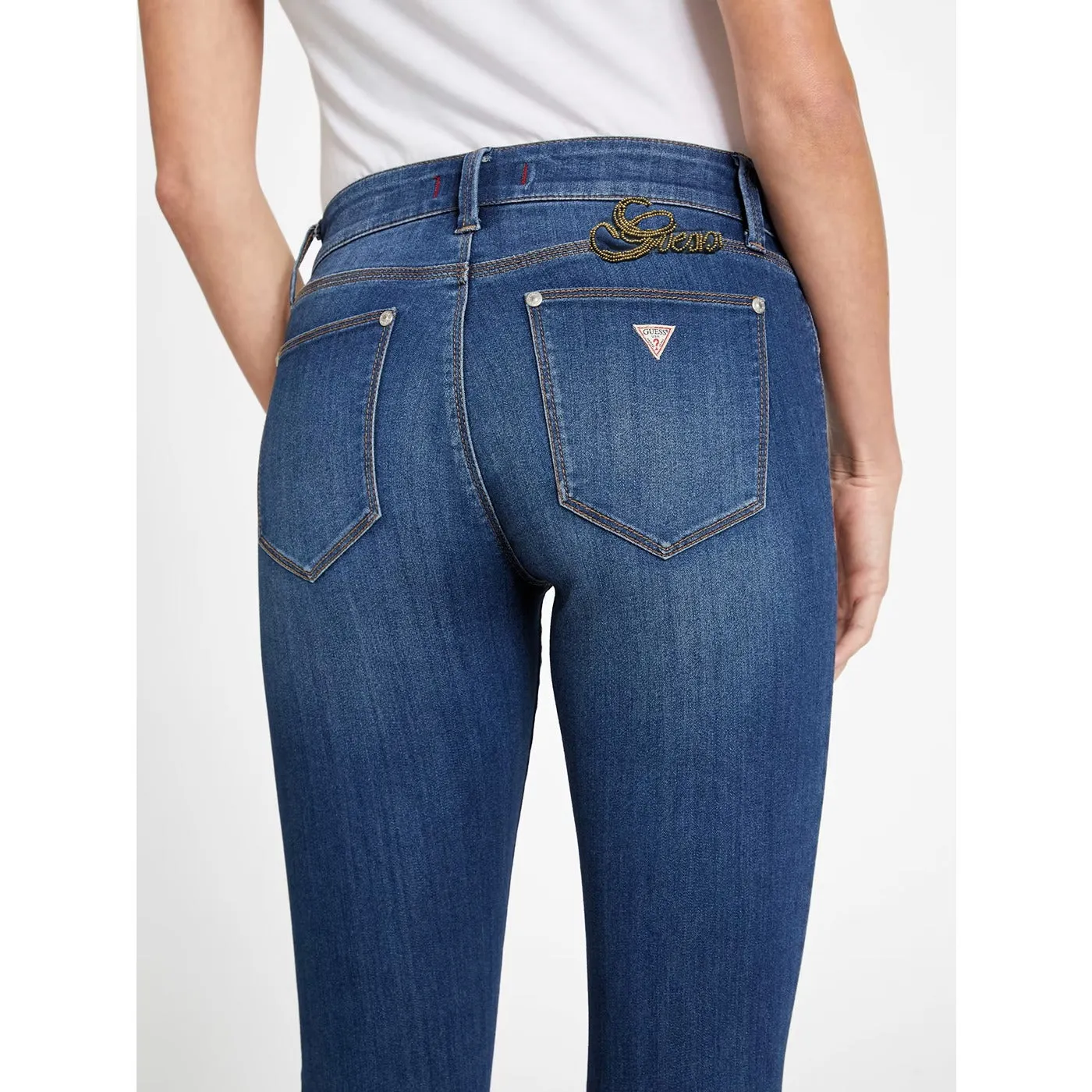 Blue Mid Rise Skinny Jeans