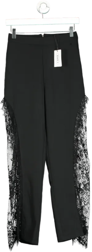 Cider Black Lace Panel Trousers XS