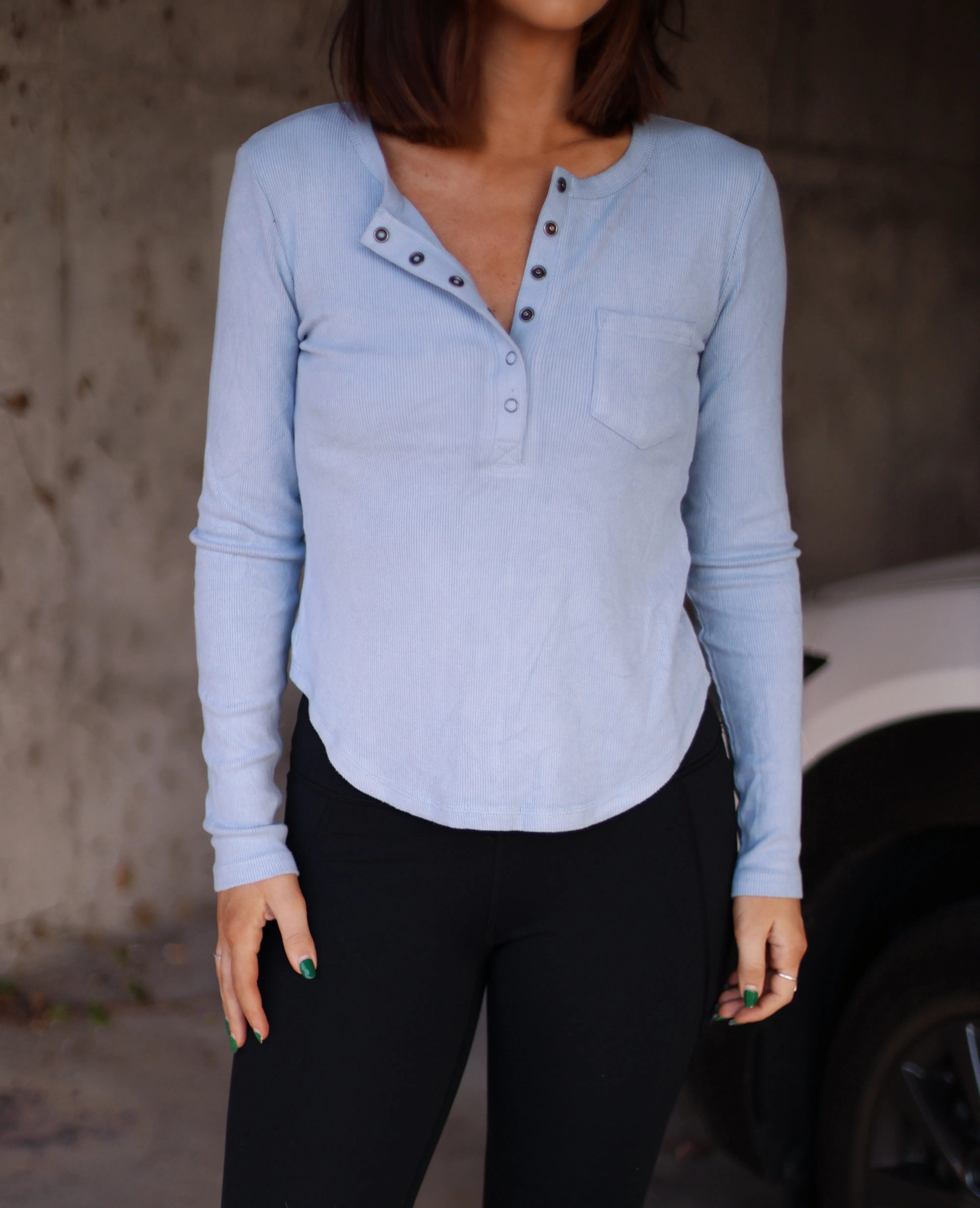 Cozy Brushed Henley Top