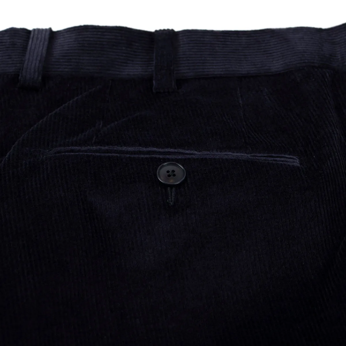 Dark Navy Loro Piana Stretch Cotton & Wool Corduroy Trousers