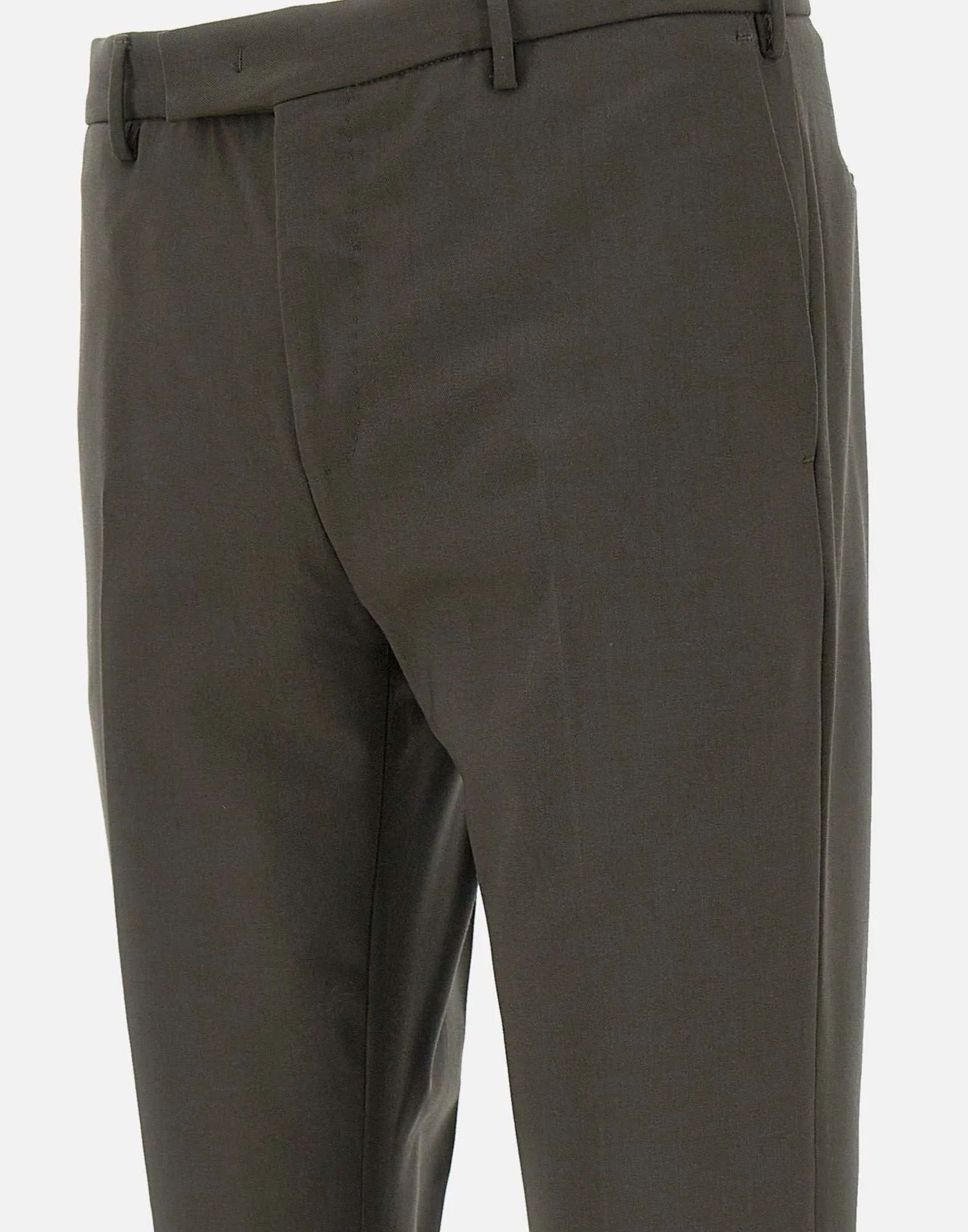 Dieci Wool Trousers in Olive Green