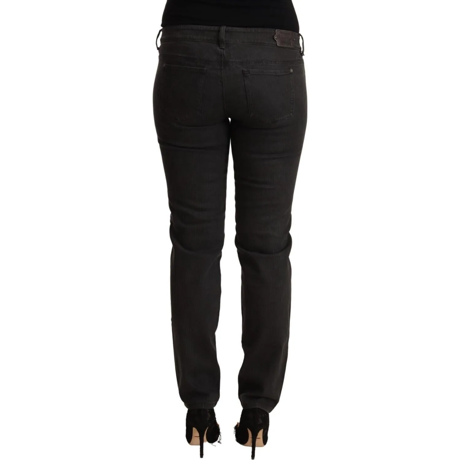 Ermanno Scervino Chic Black Low Waist Skinny Denim