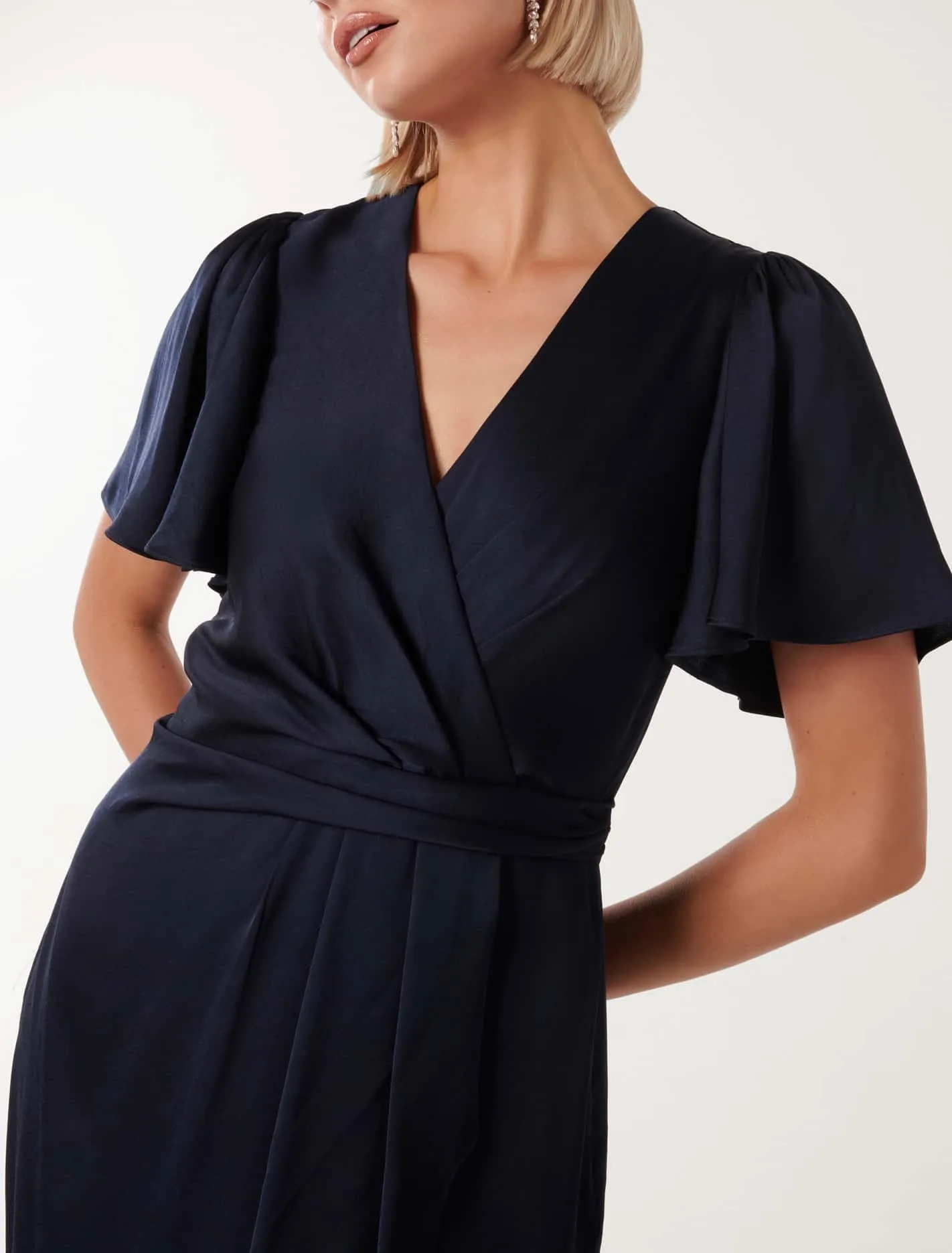 Estelle Flutter Sleeve Midi Dress