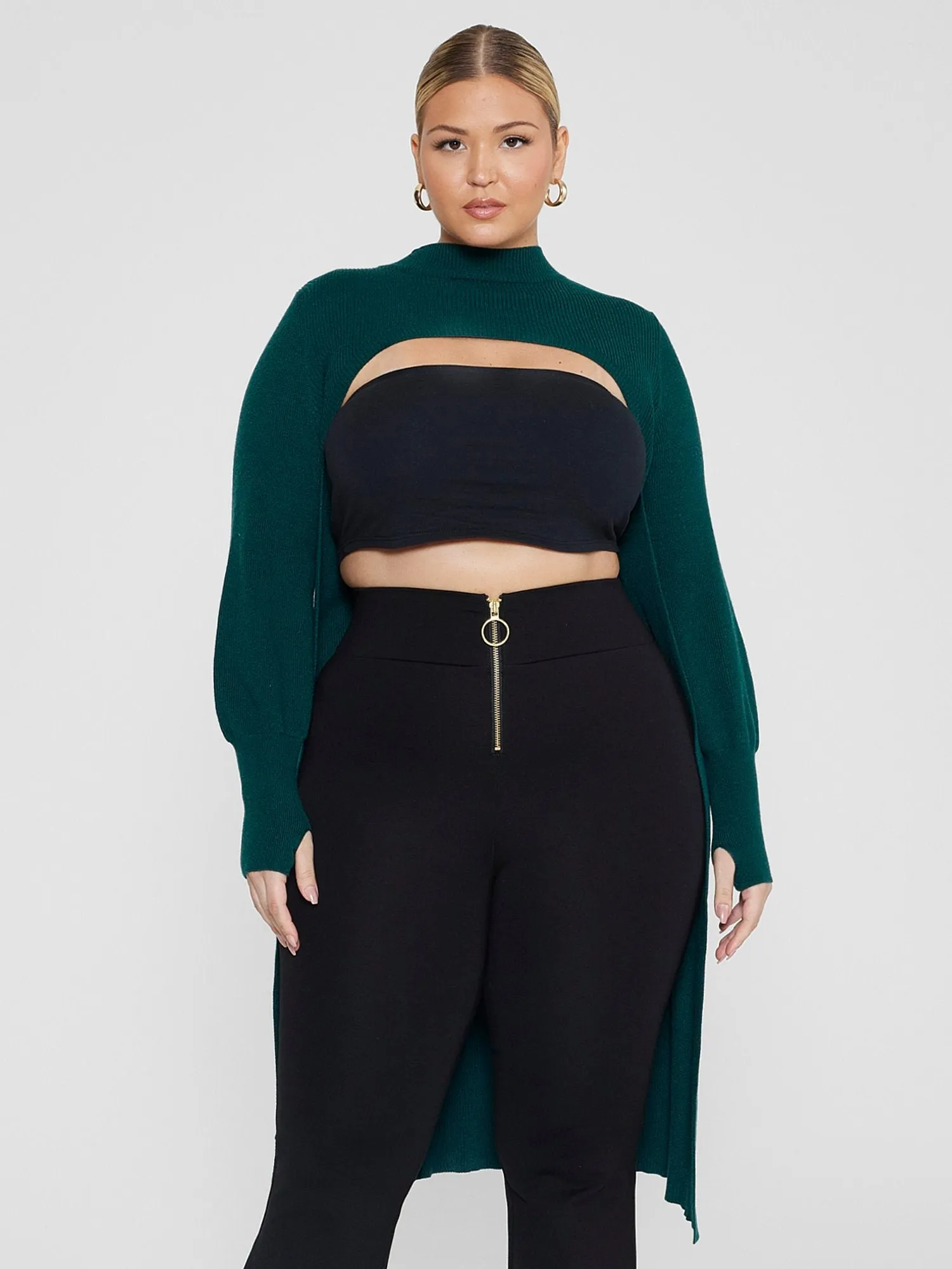 Fashion To Figure - Selina Cutout Ribbed Knit Long Sweater