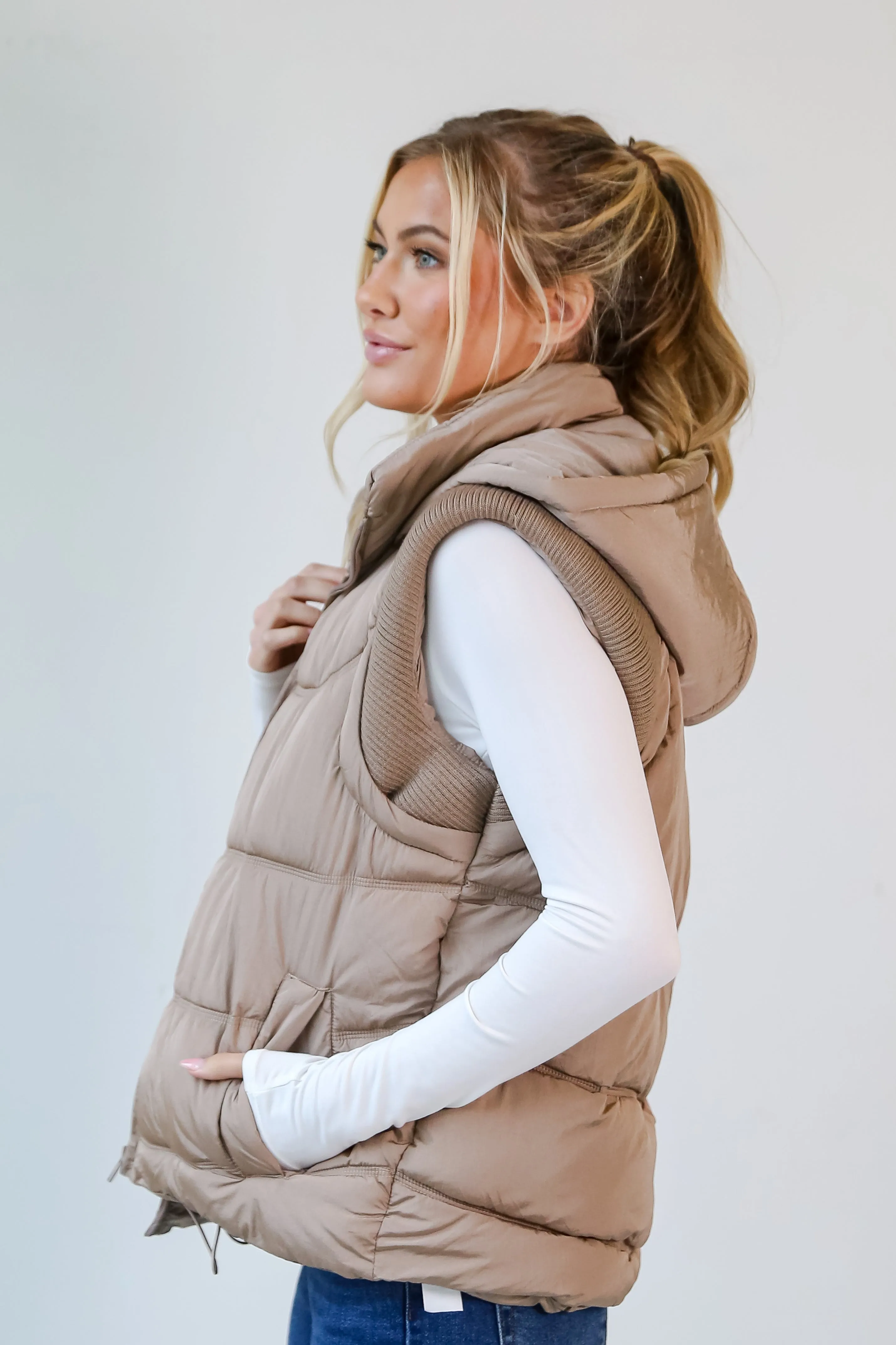 FINAL SALE - Mountainside Moments Hooded Puffer Vest