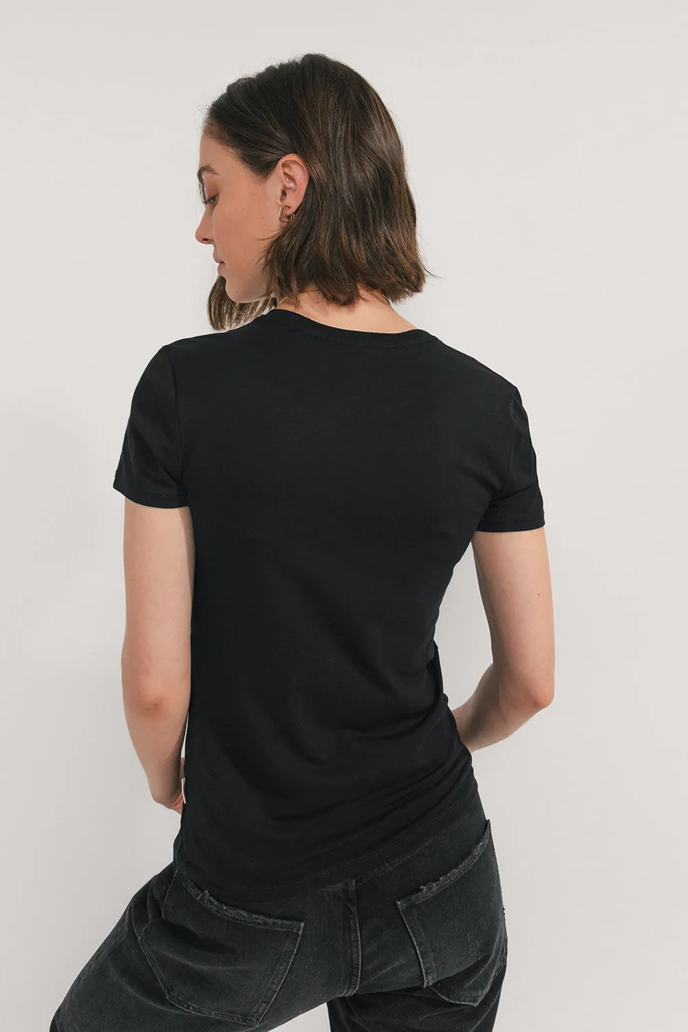 Fitted Crew Neck T-Shirt (Jet Black)