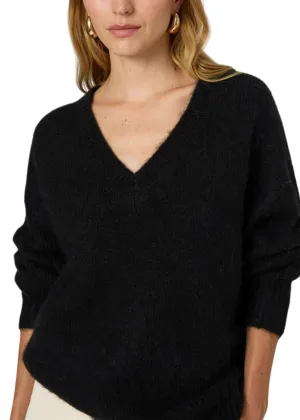 Fluffy Knit V Neck Jumper