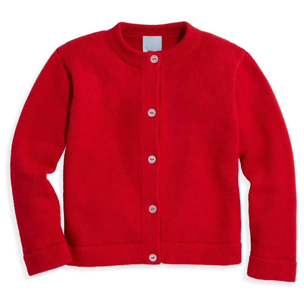 Heart Mae Cardigan -- Red w/ White Heart