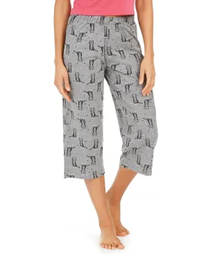 Hue Print Knitted Capri Pajama Pants, Multi