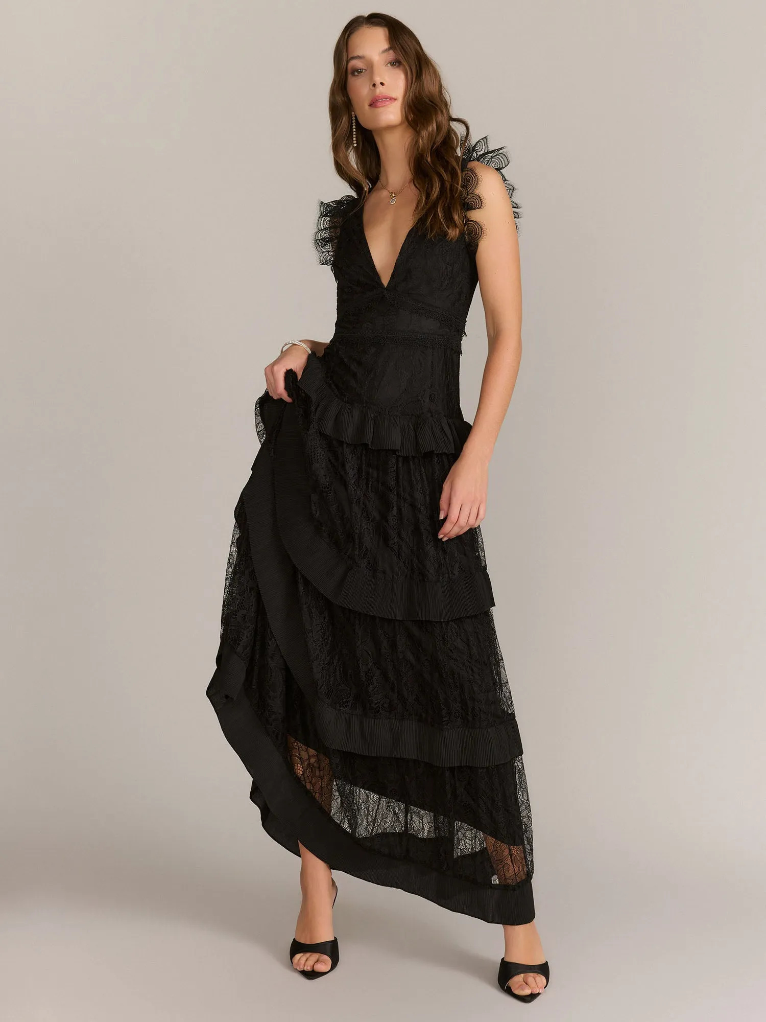 INA Deep V-Neck Tiered Maxi Dress - Brands We Love