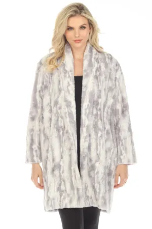 Johnny Was Workshop Cloud Faux Fur Open Front Coat Boho Chic W49822