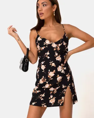 Katya Slip Dress in Peach Rose