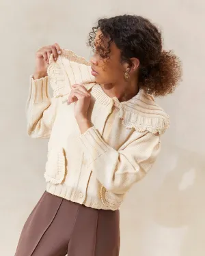 Lo Cream Collared Cardigan