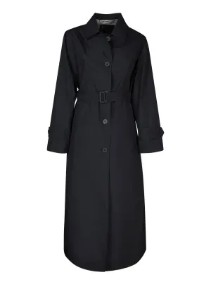 Long Goretex Trench Coat in Black