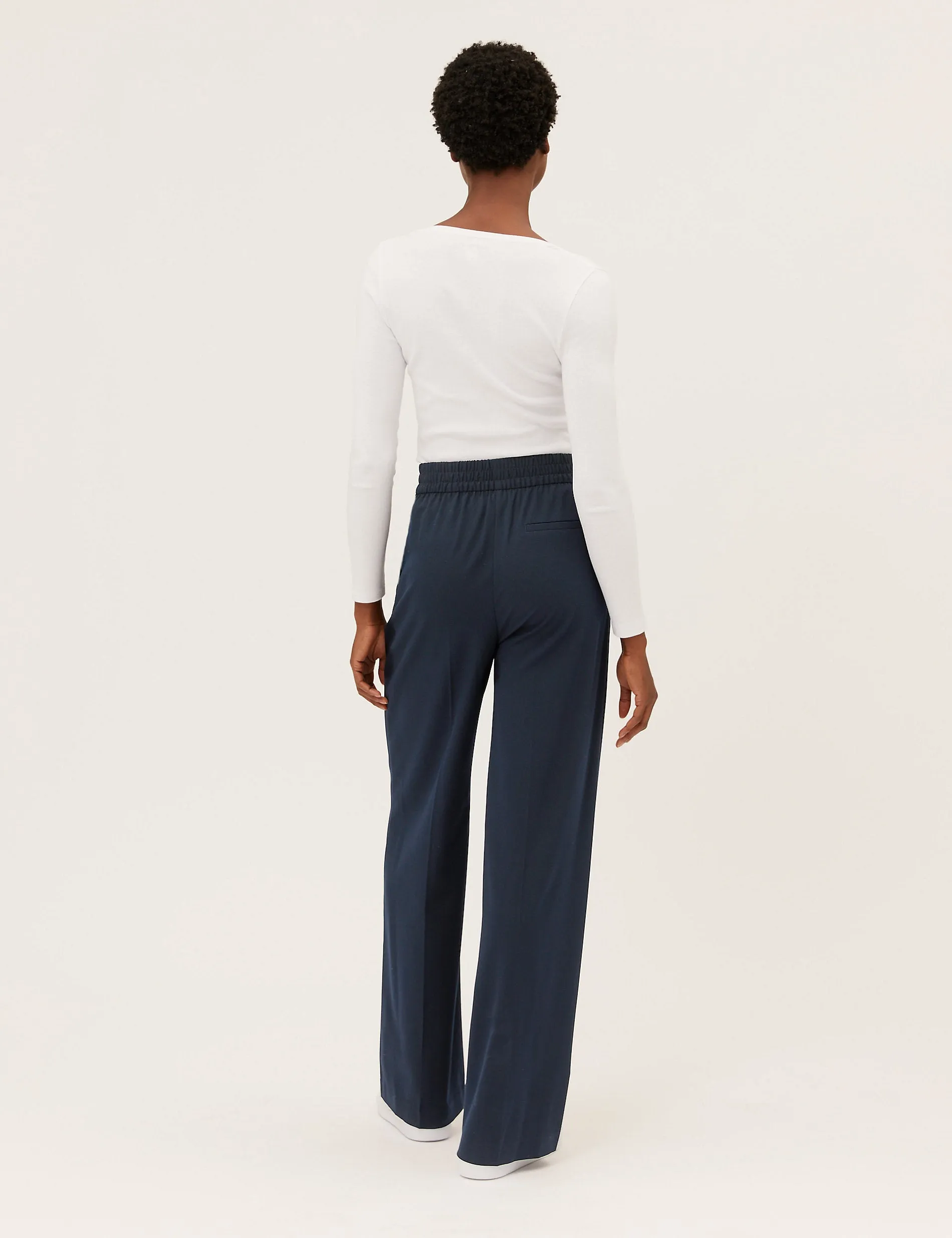 Marks & Spencer wide leg trousers, navy