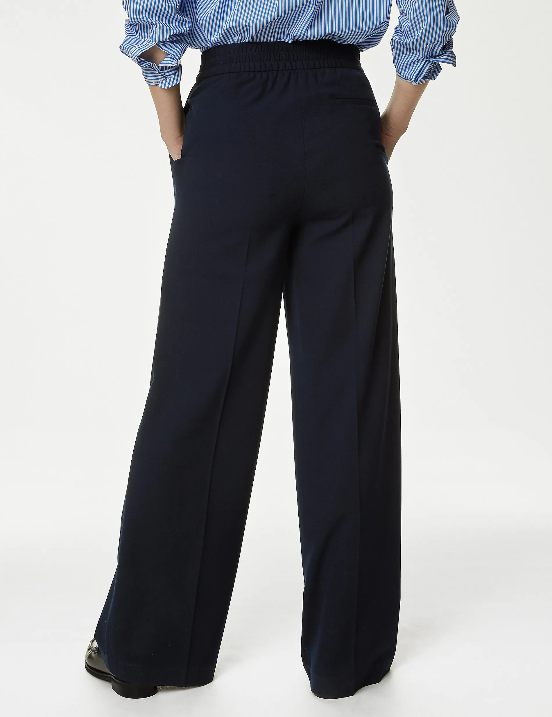 Marks & Spencer wide leg trousers, navy