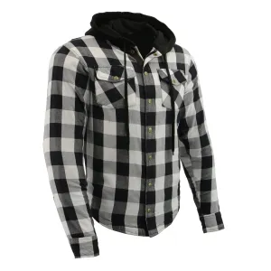 Men's Armored Checkered Flannel Biker Shirt w/ Aramid® by DuPont™ Fibers