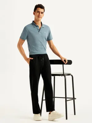 Men's Black Relaxed Fit Track Pants