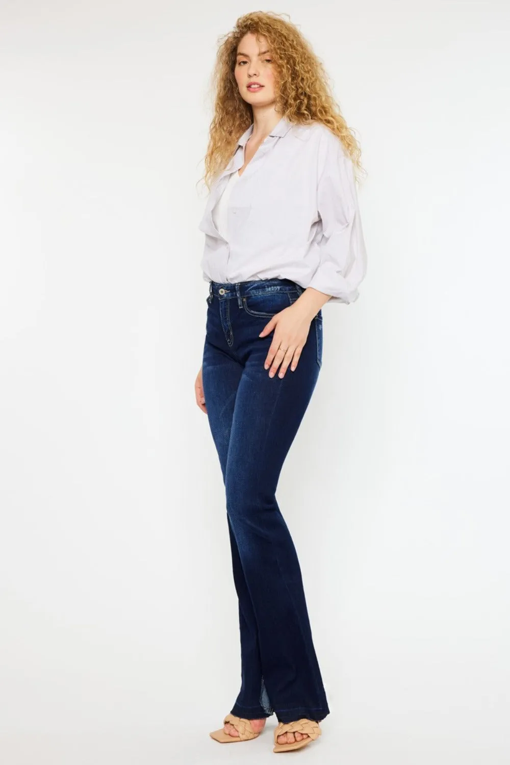 Mid Rise Slim Flare Jeans