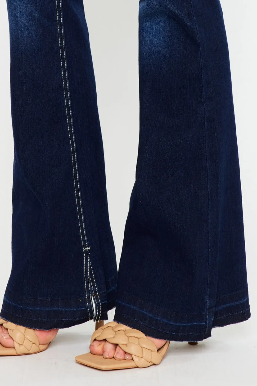 Mid Rise Slim Flare Jeans