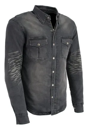 Milwaukee Performance-MPM1620-Men's Black Armored Denim Biker Shirt w/ Aramid® by DuPont™ Fibers