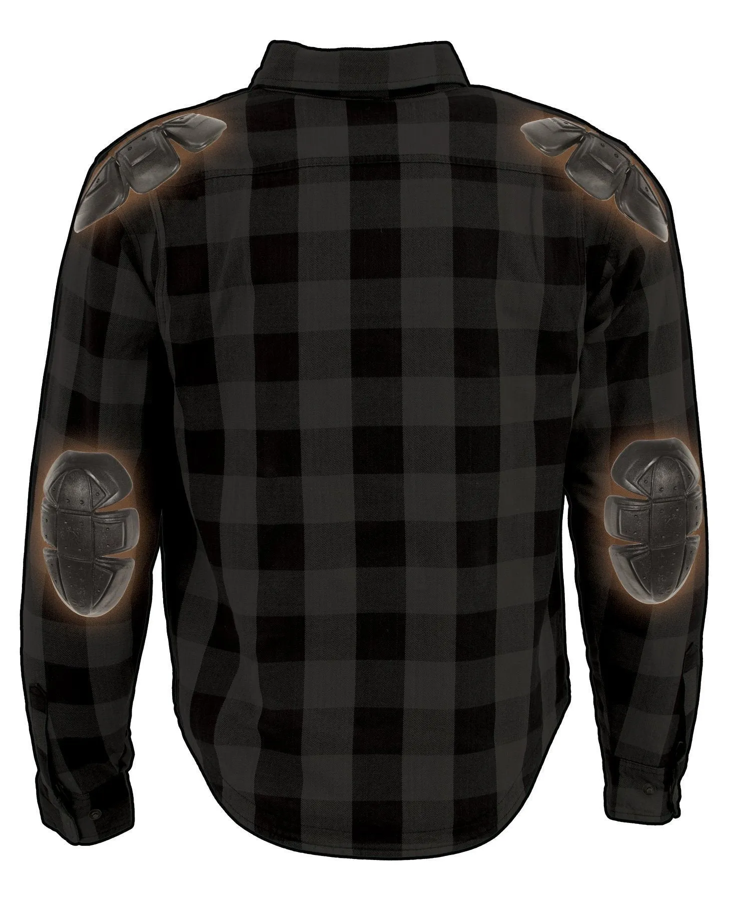 Milwaukee Performance-MPM1630-Men's Black and Grey Armored Checkered Flannel Biker Shirt w/ Aramid® by DuPont™ Fibers