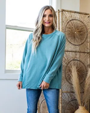 NEW! Adalyn Oversized Cozy Long Sleeve Top - Jade