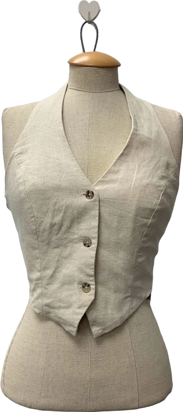 New Look Cream Halterneck Waistcoat UK 6