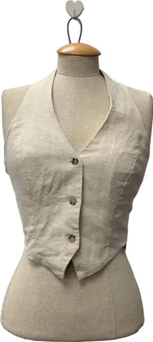 New Look Cream Halterneck Waistcoat UK 6