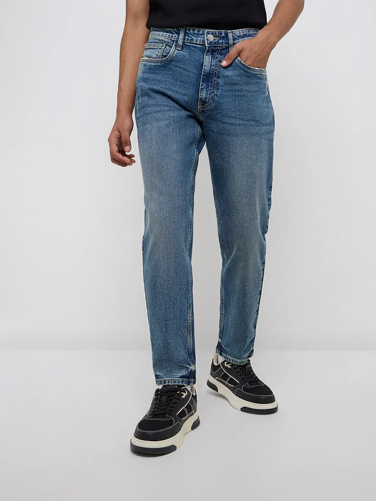 Nuon Blue Faded Slim - Fit Mid - Rise Jeans