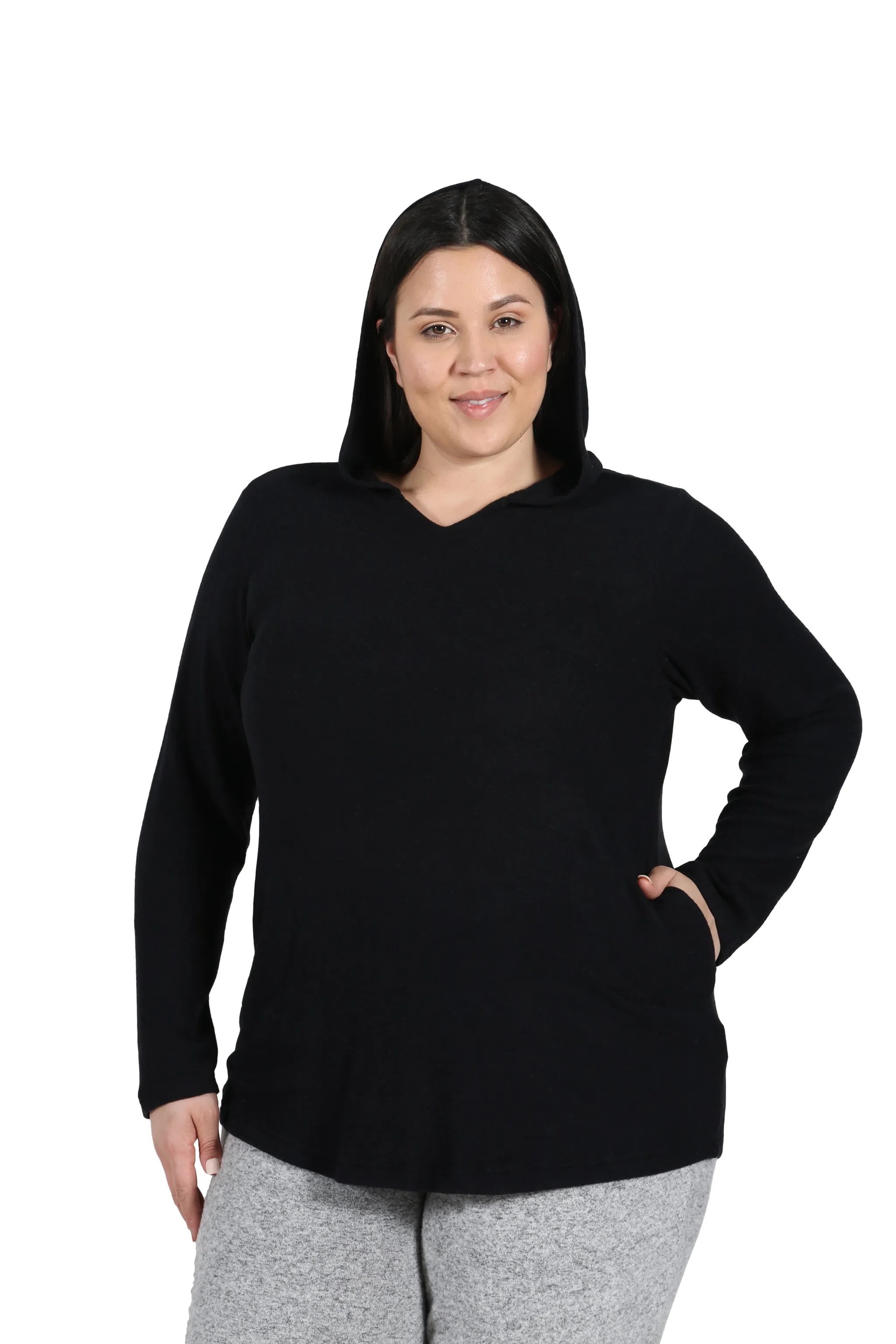 Plus Size Cozy Hooded Tee