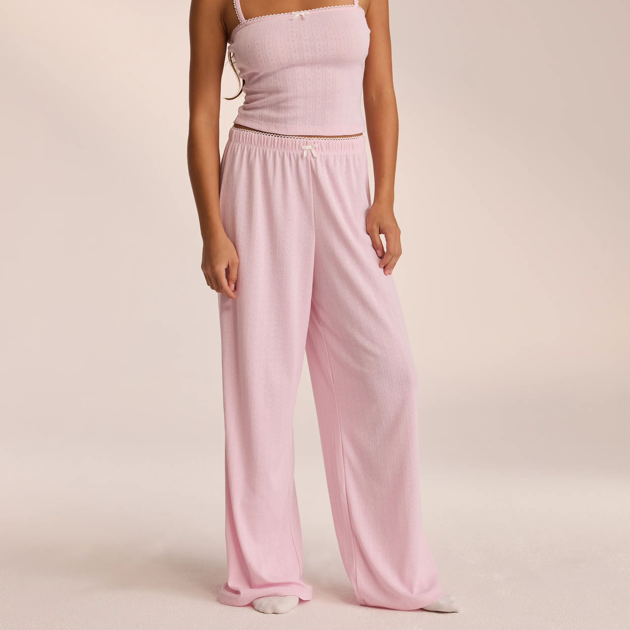 Pointelle Pyjama Bottoms - Pink