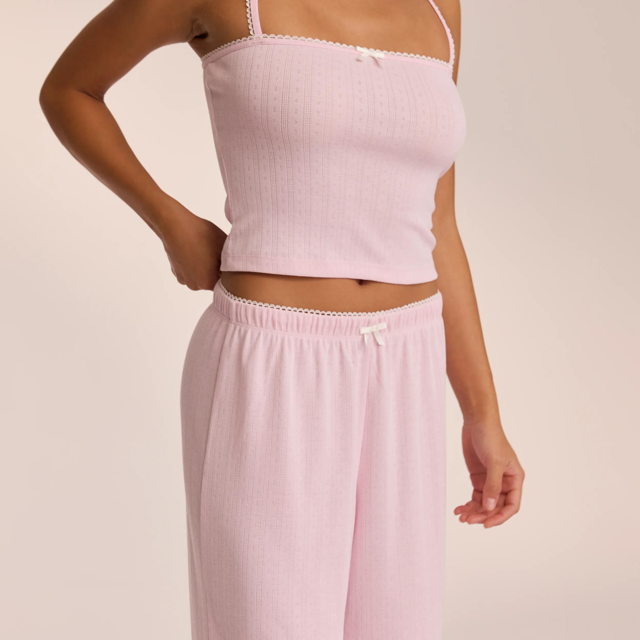 Pointelle Pyjama Bottoms - Pink