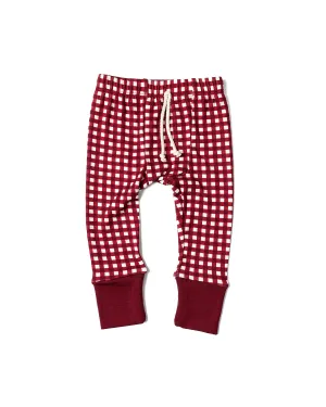 rib knit pant CO - red gingham