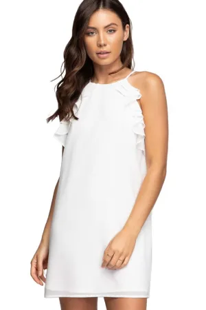 Ruffle Shift Dress-Pearl