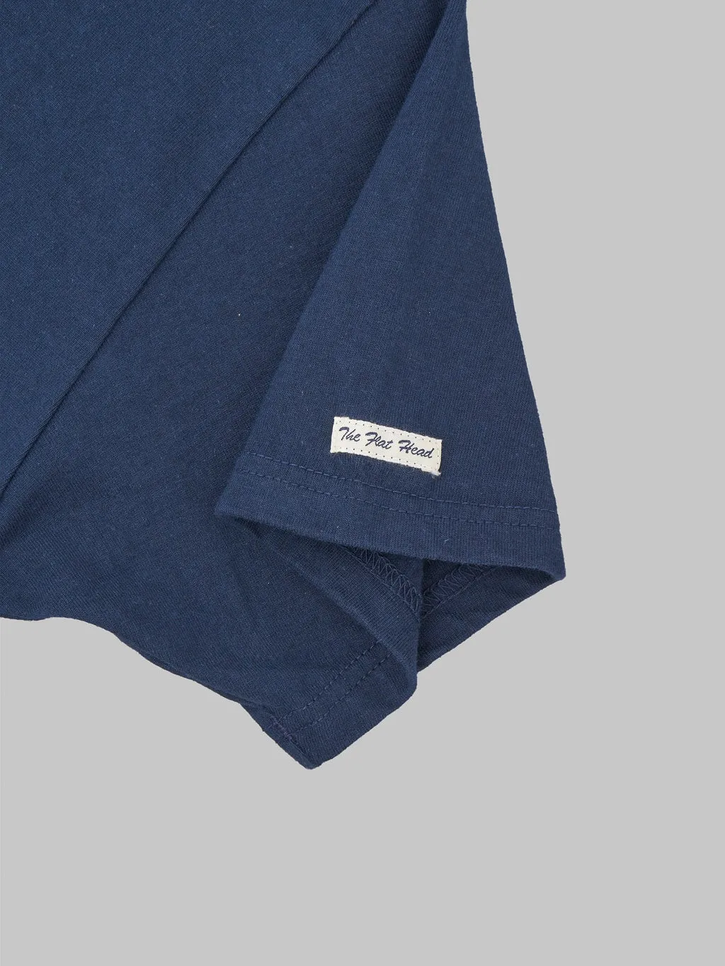 The Flat Head Loopwheeled Heavyweight Plain T-Shirt Navy