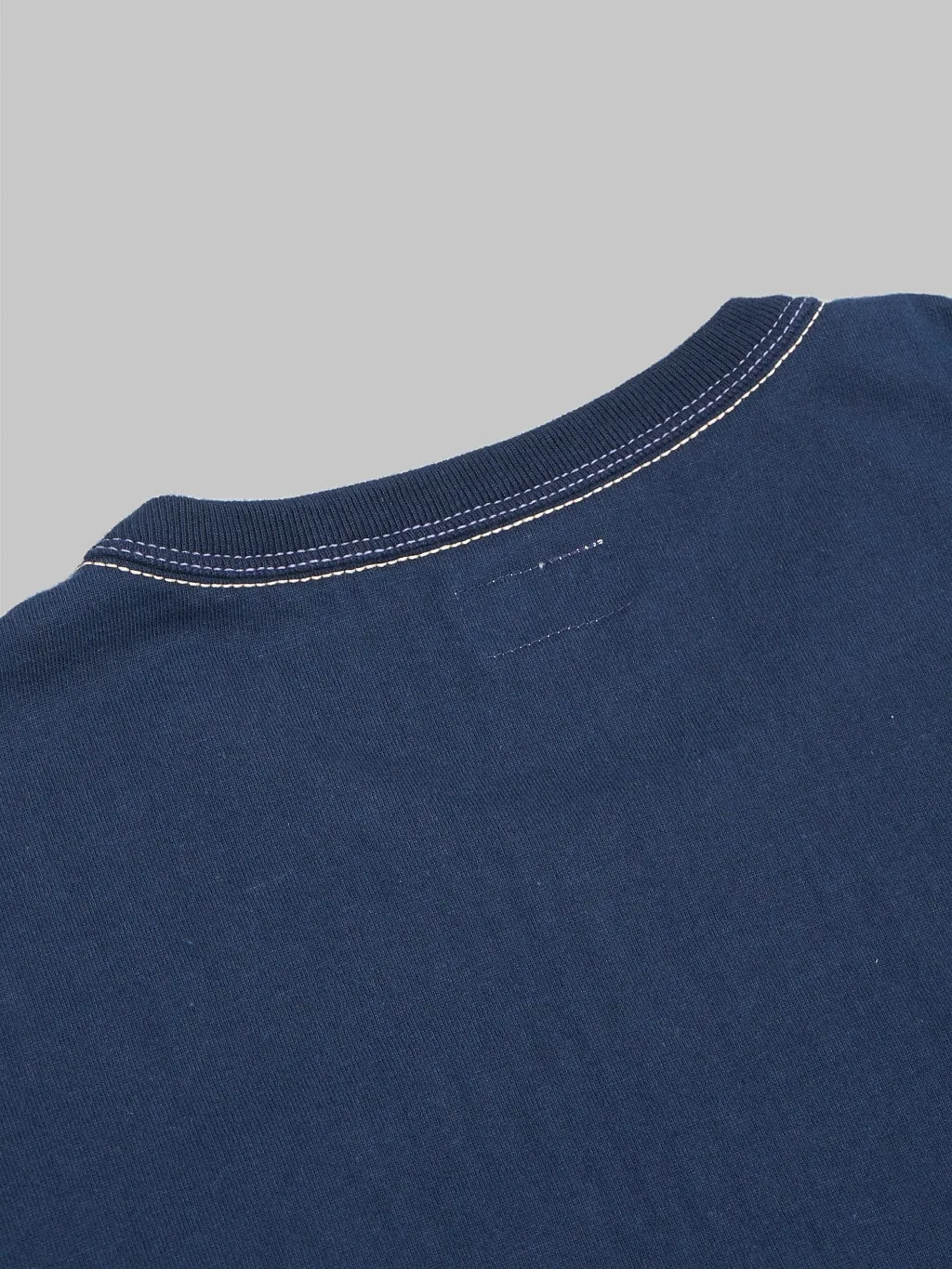 The Flat Head Loopwheeled Heavyweight Plain T-Shirt Navy