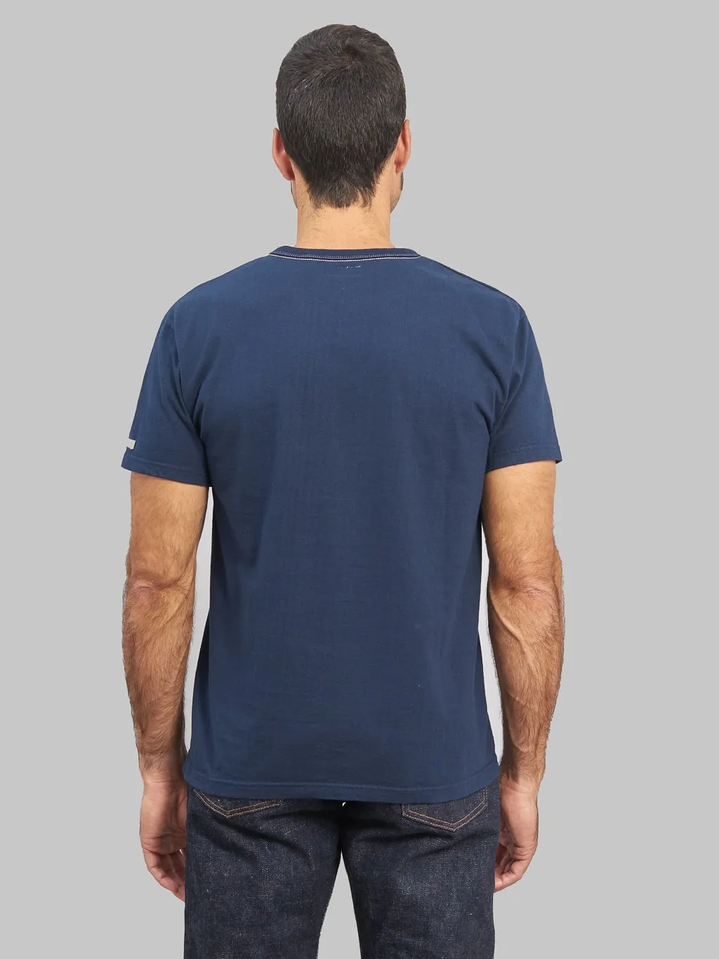 The Flat Head Loopwheeled Heavyweight Plain T-Shirt Navy