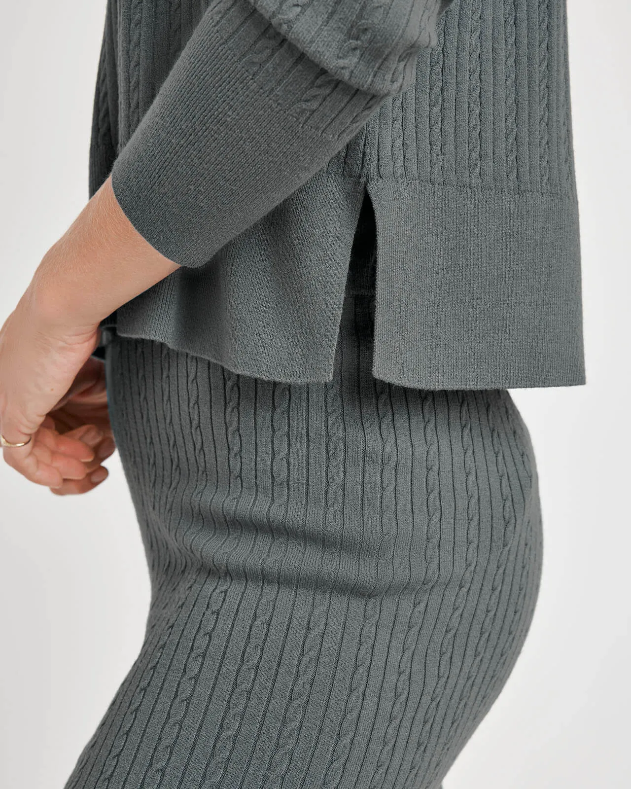 Veronica Cable Trim Sweater