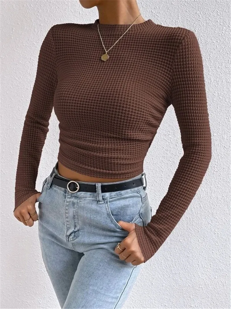 Versatile Long-sleeved Pleated Top