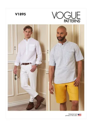 Vogue Pattern V1895 Men's Shirts, Shorts and Pants