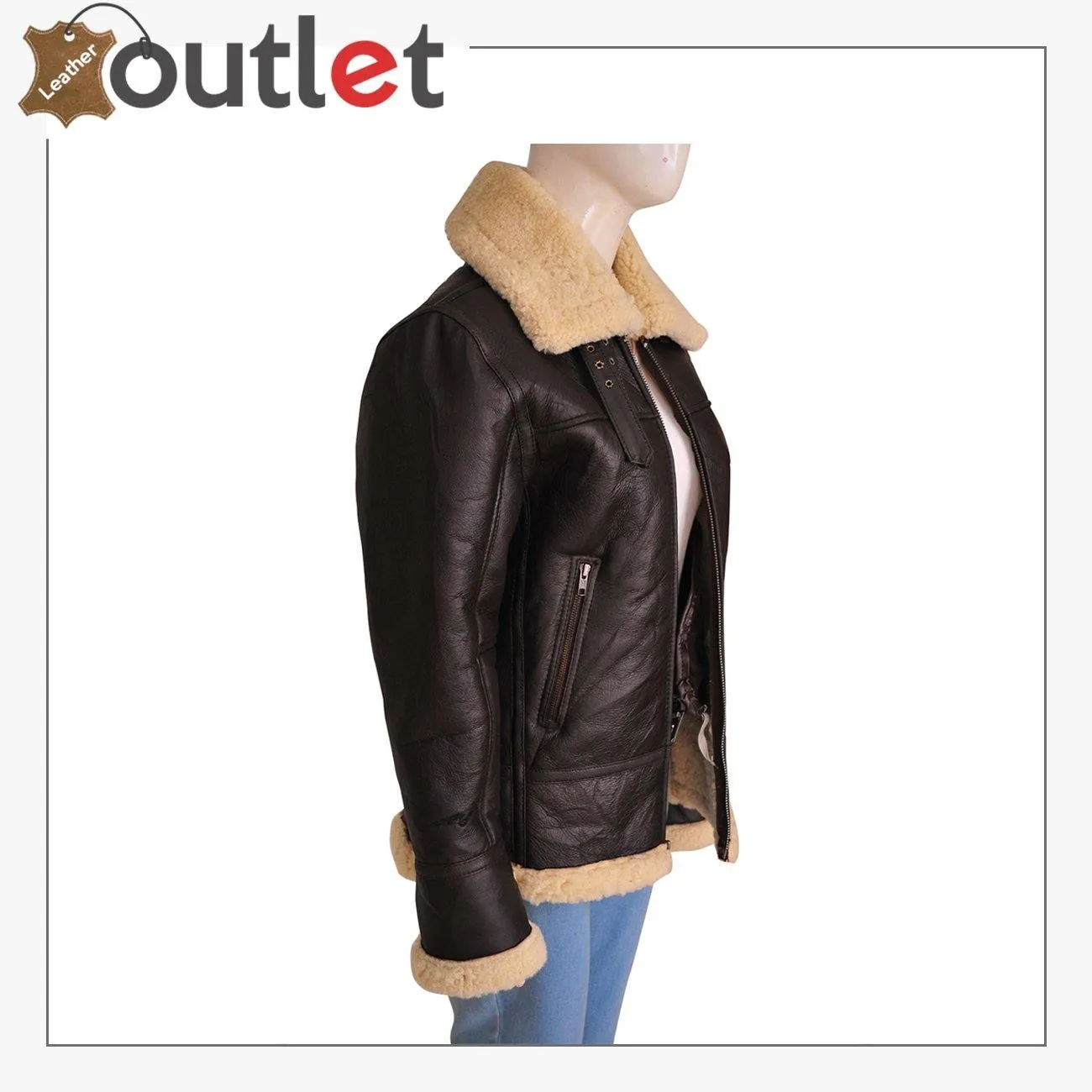 Women B3 Bomber Shearling Aviator Jacket